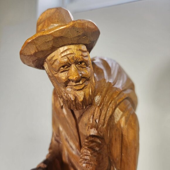 Folk Art Quebec Wood Carving P.E Caron Monumental Basswood Vintage 1960s-70s - Picture 13 of 13